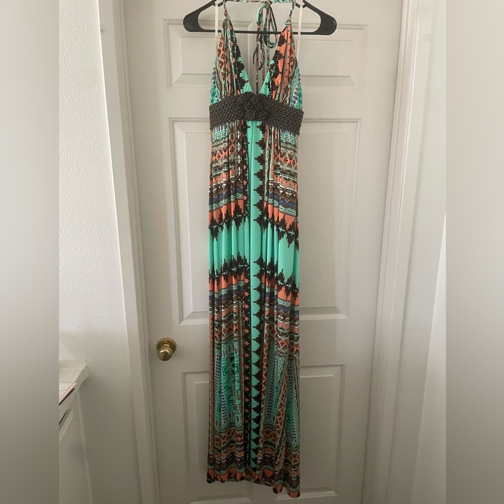 Beautiful long halter neck maxi dress. Size M